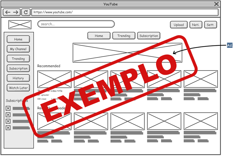 Exemplo de wireframe